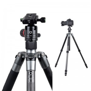 Kingjoy Bedste automatiske benvinkeljustering Spiked fødder aluminium stativ monopod med professionelt dæmpning kuglehoved